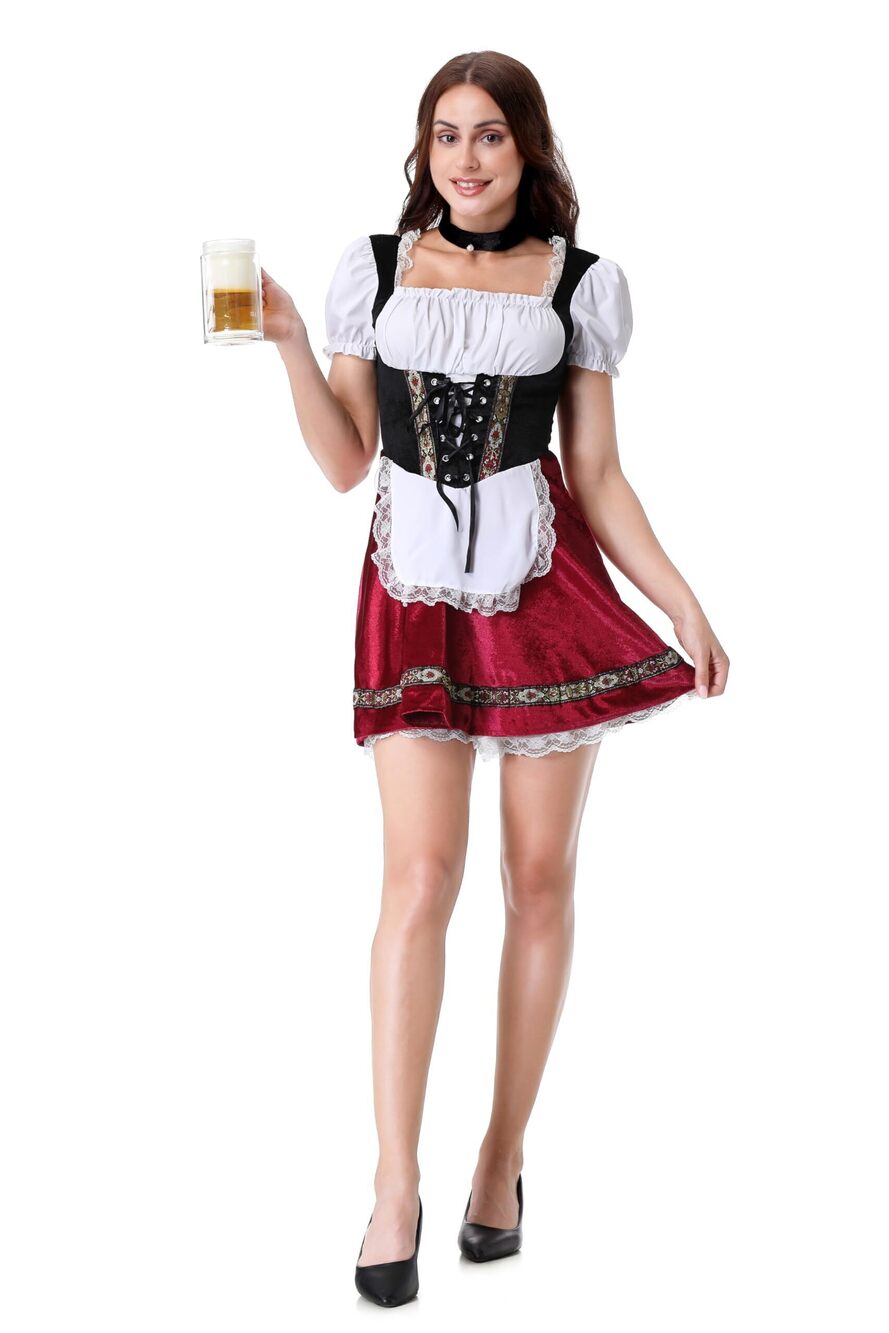 2280 Oktoberfest Costume Beer Dirndl Maid Outfit Dress for German Bavarian